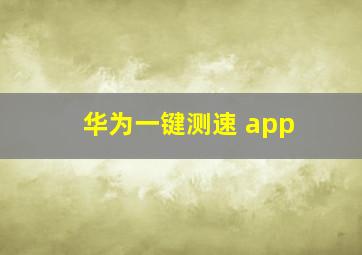 华为一键测速 app